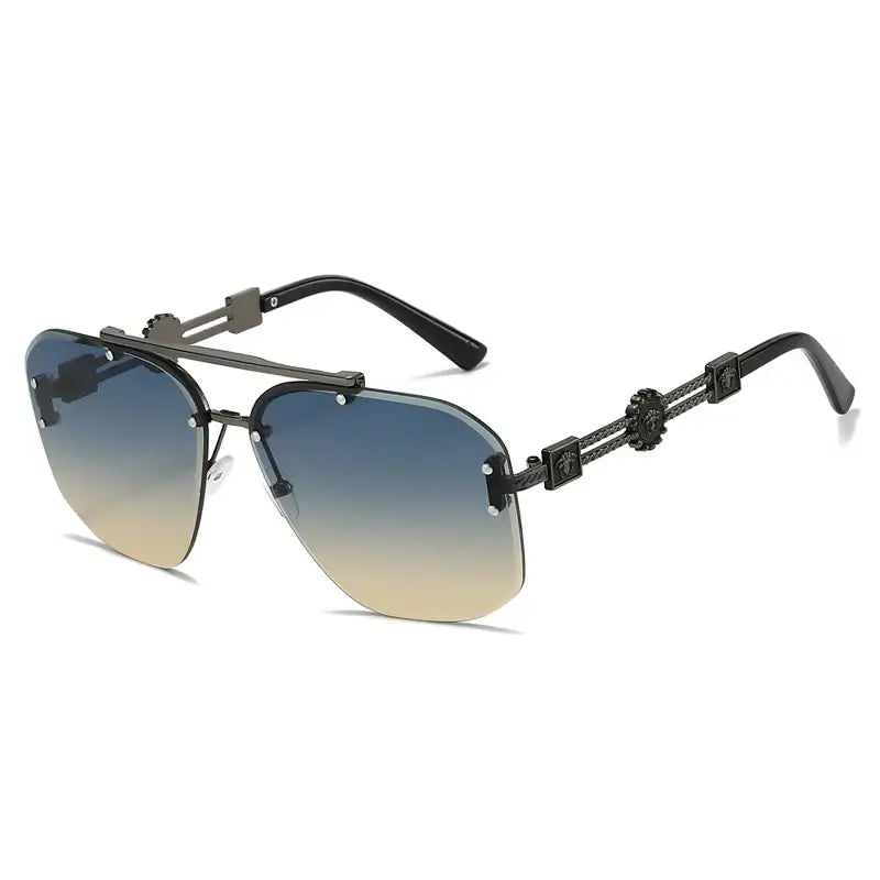 Rimless Pilot Metal Sunglasses Women Men Retro Trend Brand Sunglasses 🕶️