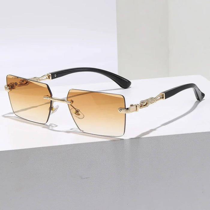 Rimless Rectangle Shaped Colorful Fashionable Classic Sunglasses 🕶️