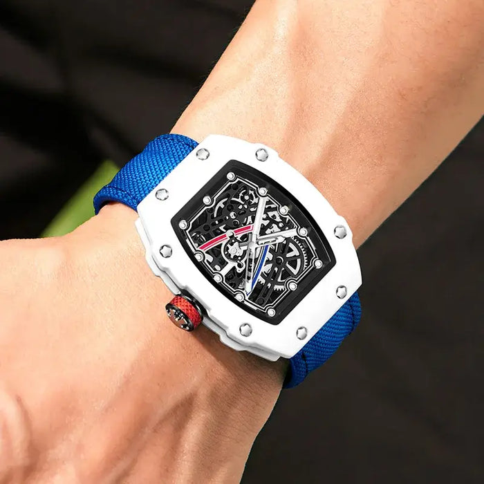 RM Style Skeleton Ultra-Thin Transparent Quartz Watch Mens Watches ⌚️