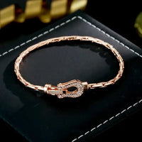 Rose Gold Horseshoe Bracelet Fashion Light Luxury High-end Bracelet Bracelet Jewelry✨