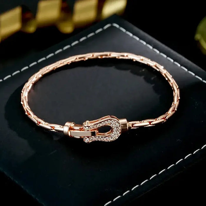 Rose Gold Horseshoe Bracelet Fashion Light Luxury High-end Bracelet Bracelet Jewelry✨