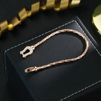 Rose Gold Horseshoe Bracelet Fashion Light Luxury High-end Bracelet Bracelet Jewelry✨