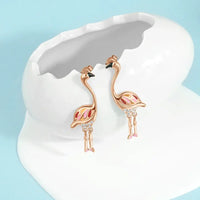 Rose Gold Series 925 Sterling Silver Flamingo Giraffe Star and Moon Flower Earrings ✨