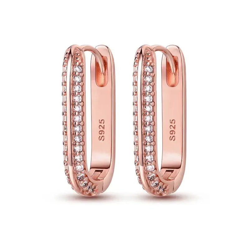 Rose Gold Series 925 Sterling Silver Flamingo Giraffe Star and Moon Flower Earrings ✨