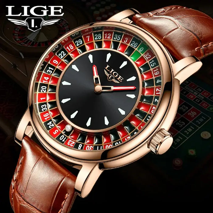 Roulette Game Dial Luxury Watches men Fashion Mens Watch Waterproof 🎰