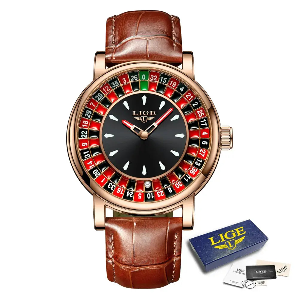 Roulette Game Dial Luxury Watches men Fashion Mens Watch Waterproof 🎰