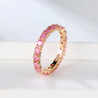 Row Stone Blue Green Pink Ice Flower Zircon Stacking Engagement Rings 💍