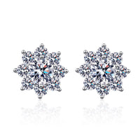 S925 Sterling Silver Snowflake Stud Earrings For Women With Moissanite ✨