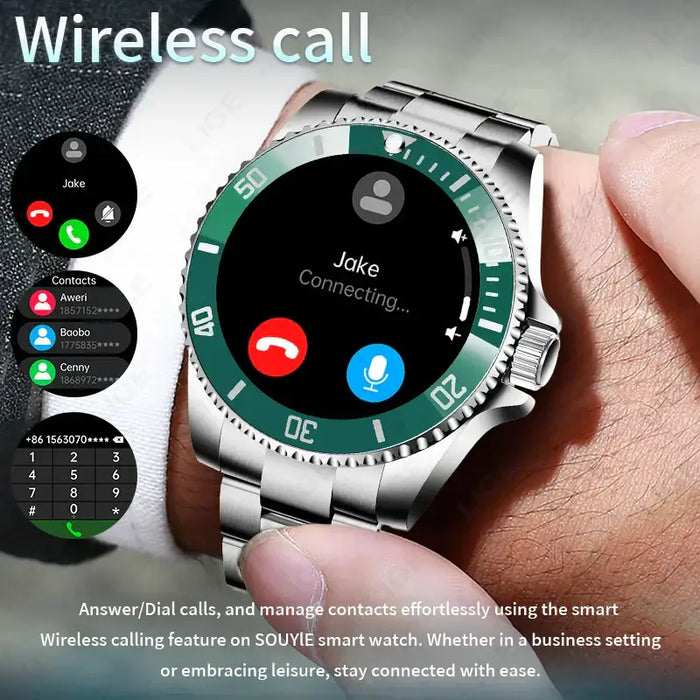 Screen Steel Smart Waterproof Bluetooth Call Clock Sports Watch⌚️