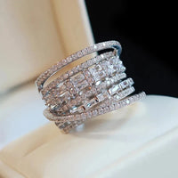 Shiny Zirconia Ring Luxury Female Wedding Party Jewelry ✨
