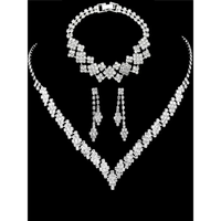 Silver plated rhinestone folding tassel earrings necklace💎