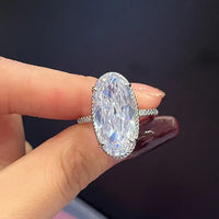 Simple Geometric Zircon Womens Ring In An Egg Shape 💎