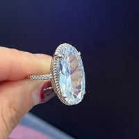 Simple Geometric Zircon Womens Ring In An Egg Shape 💎