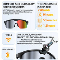 Smart AI Sports Glasses with HD Camera, Bluetooth Calls & UV Protection 👓