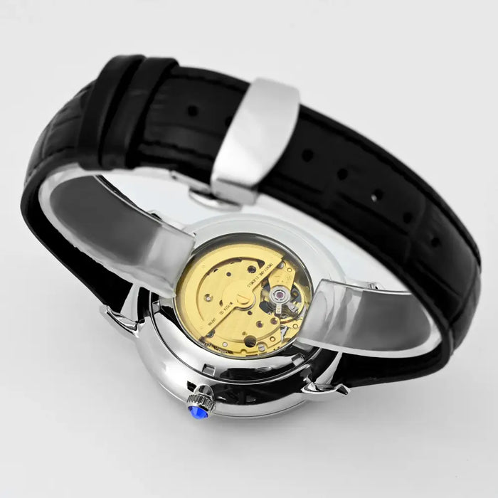Space Explorer Automatic Watch – Open Skeleton Design | Luminous Mechanical Movement⌚️