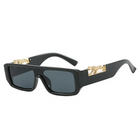 Square Frame One-piece Narrow-Brimmed Leopard Sunglasses 🕶️