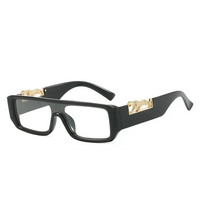 Square Frame One-piece Narrow-Brimmed Leopard Sunglasses 🕶️