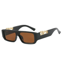 Square Frame One-piece Narrow-Brimmed Leopard Sunglasses 🕶️