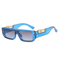 Square Frame One-piece Narrow-Brimmed Leopard Sunglasses 🕶️