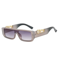 Square Frame One-piece Narrow-Brimmed Leopard Sunglasses 🕶️