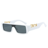 Square Frame One-piece Narrow-Brimmed Leopard Sunglasses 🕶️