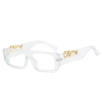Square Frame One-piece Narrow-Brimmed Leopard Sunglasses 🕶️