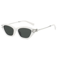 Square Sunglasses with Silver Buckle Accent | UV Protection | Trendy Women's🕶️