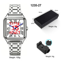 Stainless Steel Alloy Square Dial Simple Elegant Ins Style Light Luxury High⌚️