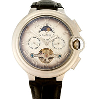 Stainless Steel Case Automatic Mechanical Watch Design Genuine Leather Strap ⌚️