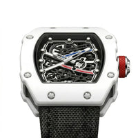 Stainless Steel Case with Sporty Nylon Strap Men's Ultra-thin Tonneau Quartz Watch ⌚️
