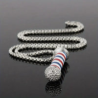 Stylish Barber Shop Turn Light Necklace Hip Hop Rock Barber Pendant Necklace 💈