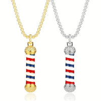 Stylish Barber Shop Turn Light Necklace Hip Hop Rock Barber Pendant Necklace 💈