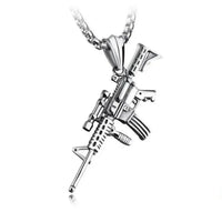 Submachine Gun Pendant  Necklace Men Rock Hip Hop Party Jewelry ✨