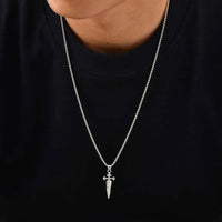 Sword Pendant Necklace Silver Gold Stainless Steel  ✨