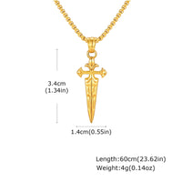 Sword Shape Necklace Stainless Steel Sword Pendant ⛓