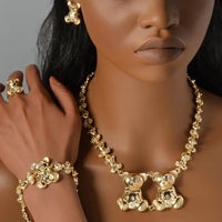 Teddy Bear Earrings Necklace Bracelet Ring Jewelry Set 💎