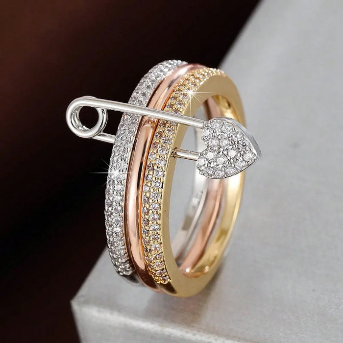 Three Layers Designer Fashion Ring for Women Jewelry ✨