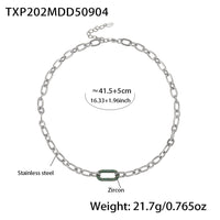 Titanium Steel Jewelry Stainless Steel Micro-pave Zircon Clavicle Necklace And Bracelet ✨