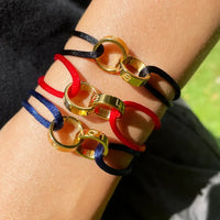 Titanium Steel Metal Buckle Round LOVE Rope Chain Bracelet