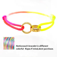 Titanium Steel Metal Buckle Round LOVE Rope Chain Bracelet