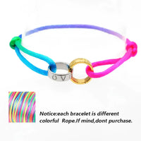 Titanium Steel Metal Buckle Round LOVE Rope Chain Bracelet
