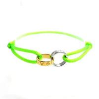 Titanium Steel Metal Buckle Round LOVE Rope Chain Bracelet