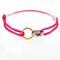 Titanium Steel Metal Buckle Round LOVE Rope Chain Bracelet