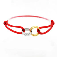 Titanium Steel Metal Buckle Round LOVE Rope Chain Bracelet