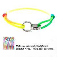 Titanium Steel Metal Buckle Round LOVE Rope Chain Bracelet