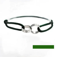 Titanium Steel Metal Buckle Round LOVE Rope Chain Bracelet