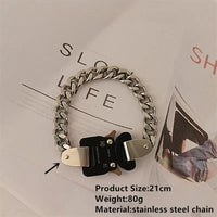 Titanium Steel Street Men Letters Metal Safety Buckle Necklace Fashion Jewelry ✨