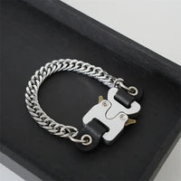 Titanium Steel Street Men Letters Metal Safety Buckle Necklace Fashion Jewelry ✨