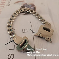 Titanium Steel Street Men Letters Metal Safety Buckle Necklace Fashion Jewelry ✨