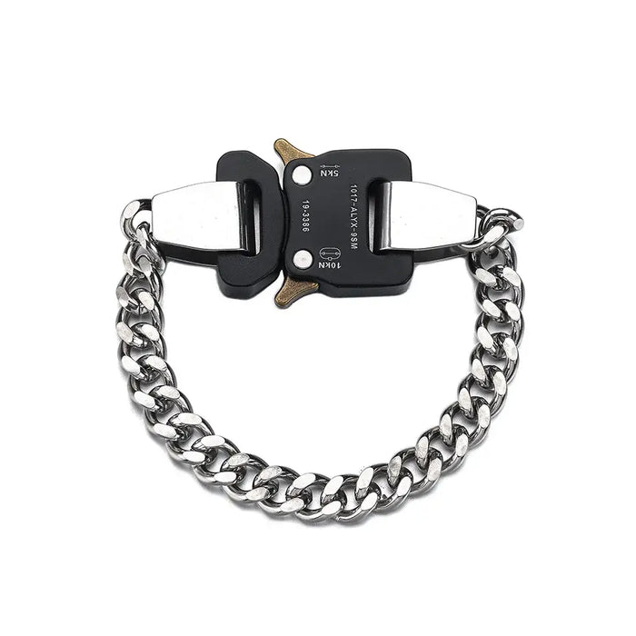 Titanium Steel Street Men Letters Metal Safety Buckle Necklace Fashion Jewelry ✨